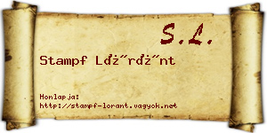 Stampf Lóránt névjegykártya