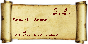 Stampf Lóránt névjegykártya